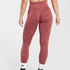 Gymshark Maroon Camouflage Leggings
